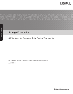 Storage Economics-Four Principles for Reducing Total Cost of