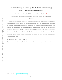 Theoretical study of atoms by the electronic kinetic energy density