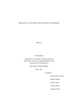 Biological Functionalism and Mental Disorder