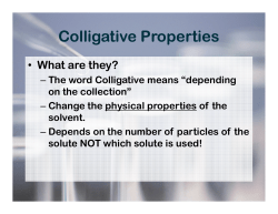 Colligative Properties