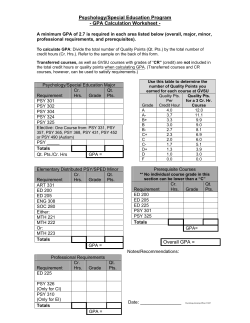 Psychology/Special Education Program