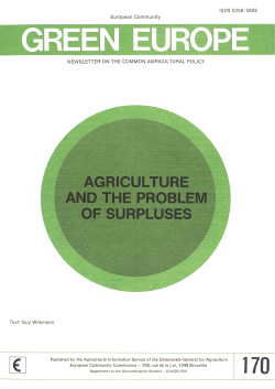 agriculture and the problem of surpluses 170