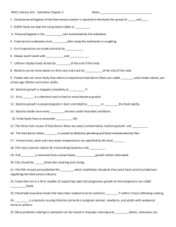 Sanitation Chapter 2