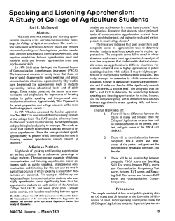 Speaking and Listening Apprehension