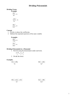 Dividing Polynomials