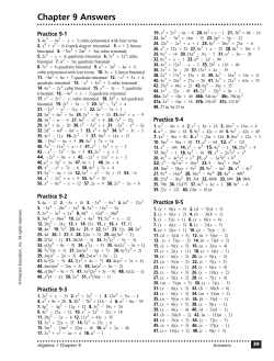 Chapter 9 Answers