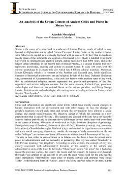 An Analysis of the Urban Context of Ancient Cities and Places in