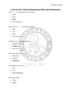 CS FOUNDATION - Business Management, Ethics