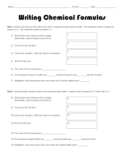 Writing Chemical Formulas