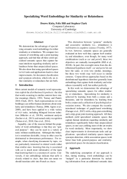 Specializing Word Embeddings for Similarity or Relatedness