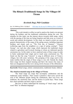 he Villages Of The Ritual (Traditional) Songs In T Tirana