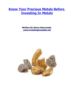 Know Your Precious Metals Before Investing In - Free
