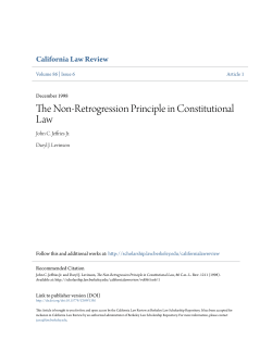 The Non-Retrogression Principle in Constitutional Law