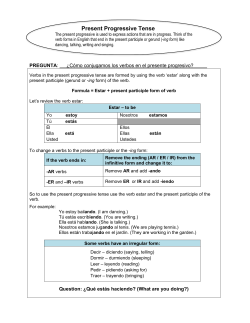 Present Progressive Tense about
