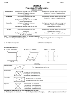 Chapter 8 Properties of Parallelograms