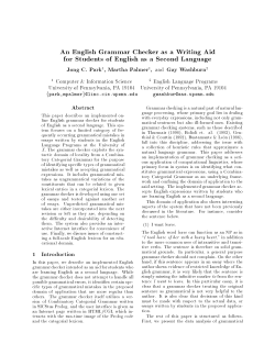 An English Grammar Checker as a Writing Aid for Students of