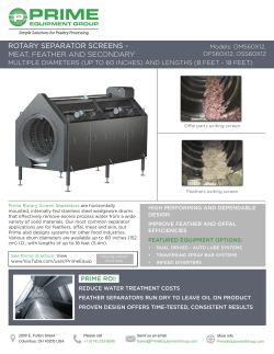 rotary separator screens - meat, feather and secondary