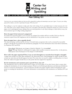 Peer Editing 101 - Agnes Scott College