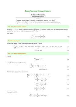 Sums of powers of the natural numbers
