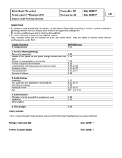5.01 audit planning checklist