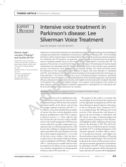 Intensive voice treatment in Parkinson`s disease: Lee