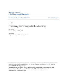 Processing the Therapeutic Relationship - e