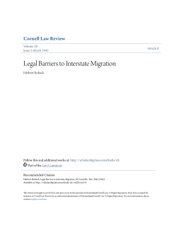Legal Barriers to Interstate Migration