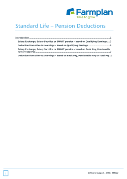 Standard Life &ndash; Pension Deductions