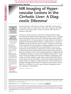 MR Imaging of Hyper- vascular Lesions in the Cirrhotic Liver: A Diag