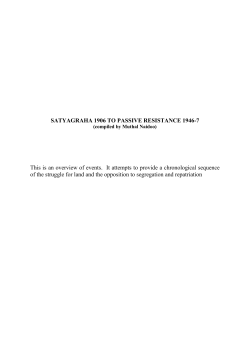 SATYAGRAHA 1906 TO PASSIVE RESISTANCE