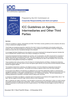 ICC Guidelines on Agents, Intermediaries and Other Third Parties