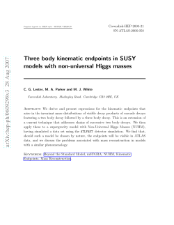 Three body kinematic endpoints in SUSY models with non