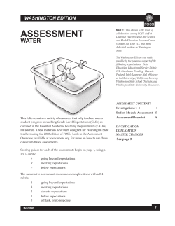 investigation 1: water observations