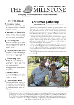 Jan-Feb - Kurrajong-Comleroy Historical Society