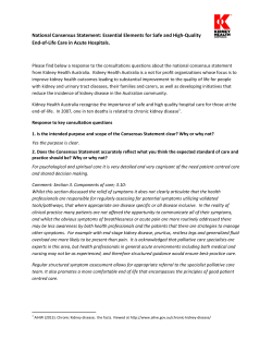 National Consensus Statement: Essential Elements for Safe and