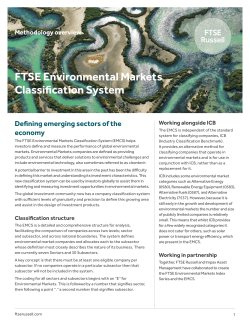 FTSE Environmental Markets Classification System