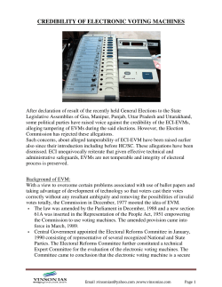 credibility of of electronic voting machines machines