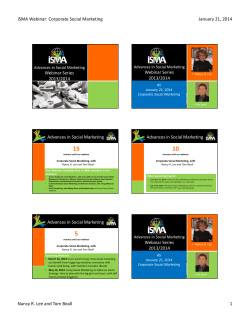 Corporate Social Marketing - International Social Marketing