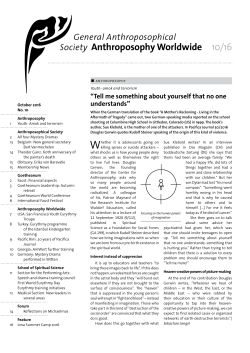 Society Anthroposophy Worldwide 10/16