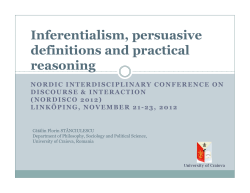 Inferentialism, persuasive definitions and practical reasoning.