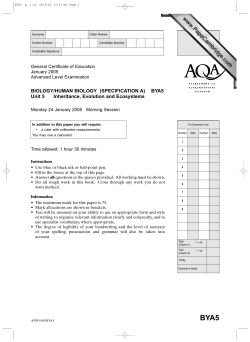 AQA GCE Question Paper January 2005