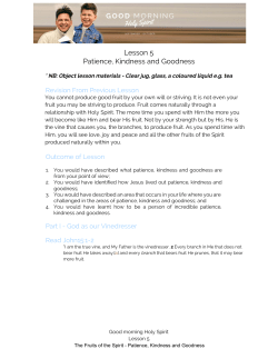 Lesson 5 Patience, Kindness and Goodness