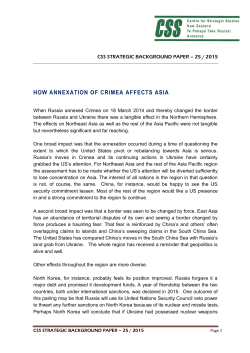 HOW ANNEXATION OF CRIMEA AFFECTS ASIA