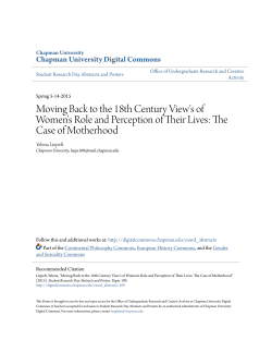 Moving Back to the 18th Century View`s of Women`s Role and