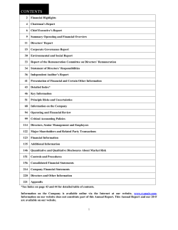 CONTENTS - Ryanair | Investor Relations