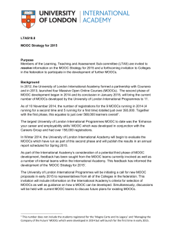 LTAS18.8 MOOC Strategy for 2015 Purpose Members of the