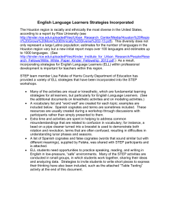 English Language Learners Strategies Incorporated