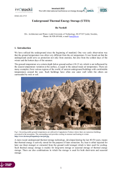 Underground Thermal Energy Storage (UTES)