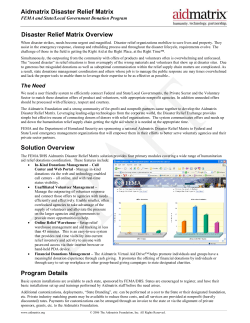 Aidmatrix Disaster Relief Matrix Disaster Relief Matrix Overview