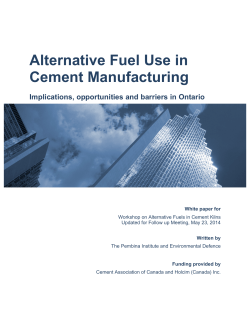 Alternative Fuel Use in Cement Manufacturing